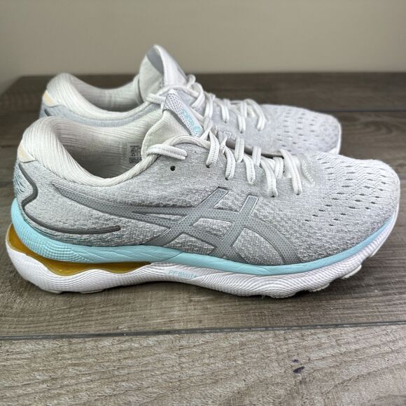 Asics Gel-Nimbus 24 Womens Size 8.5 Shoes Running Sneakers Grey 1012B201 - Picture 1 of 9